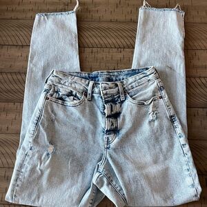 Distressed Light Wash Denim Jeans